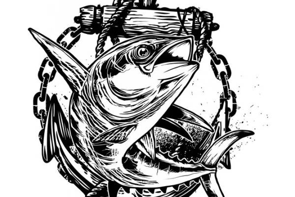 深海鱼与锚纹：时尚服装印花的完美结合