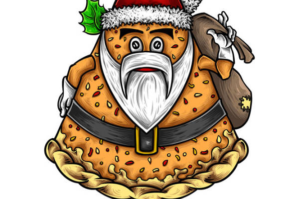 圣诞老人面包图案服装印花素材