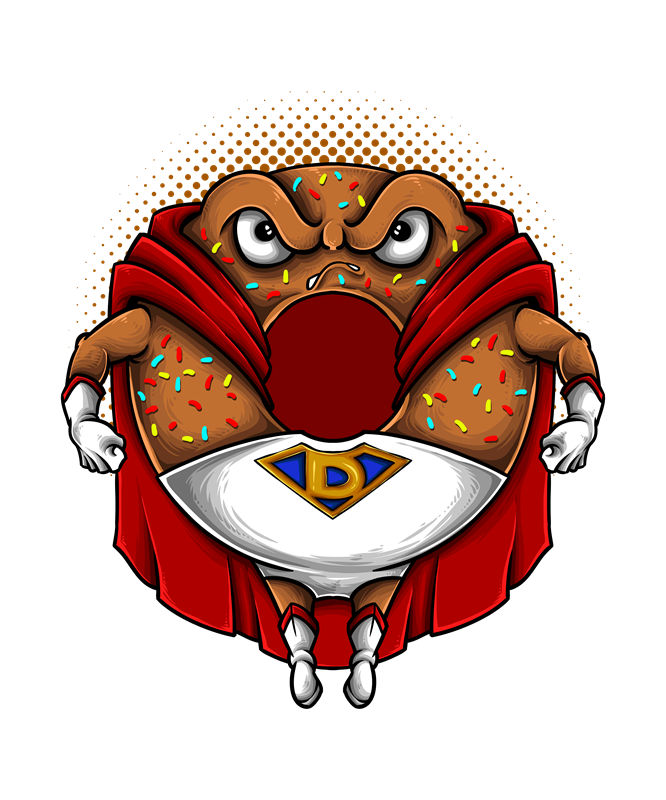 美味甜甜圈超级英雄：服装印花裁片设计灵感