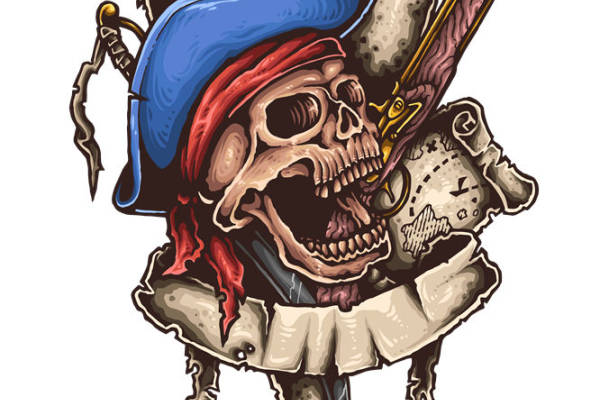 骷髅海盗帽裁片印花:服装印花新选择