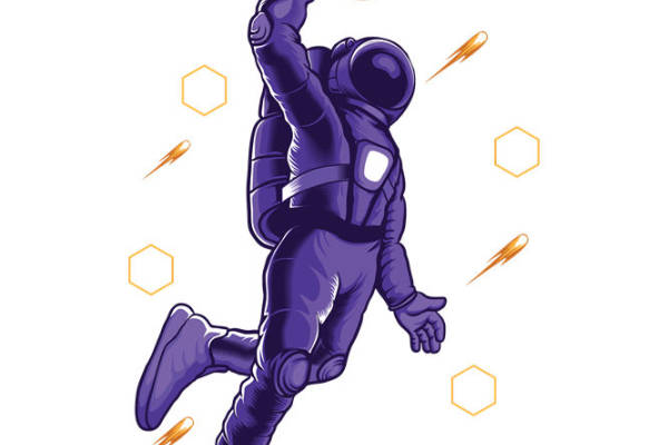 未来科技感宇航员裁片印花，打造独特服装设计