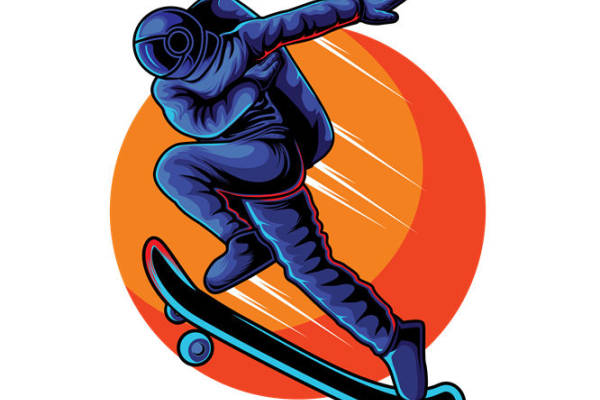 炫酷滑板少年图案：服装印花裁片设计灵感