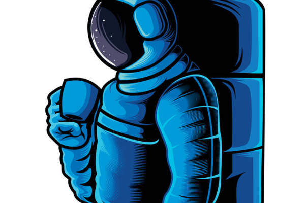 蓝色宇航员裁片印花，打造独特太空风格服装
