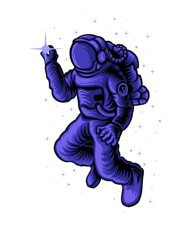 梦幻星空宇航员裁片印花设计，打造独特服装印花
