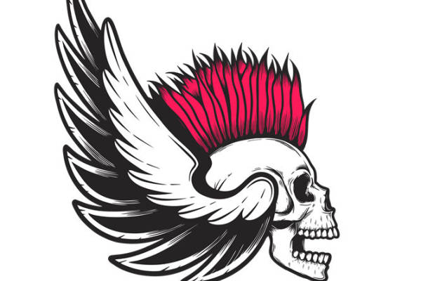 骷髅翅膀裁片印花：独特设计的服装印花素材