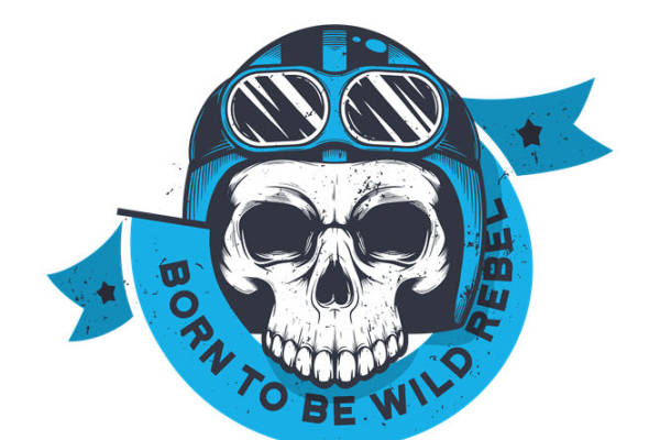 酷炫头盔骷髅图案,打造个性服装印花