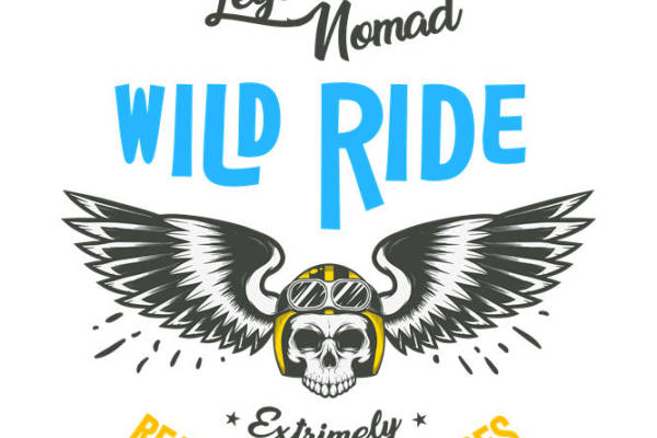 野性翱翔：翅膀与骷髅头的服装印花设计