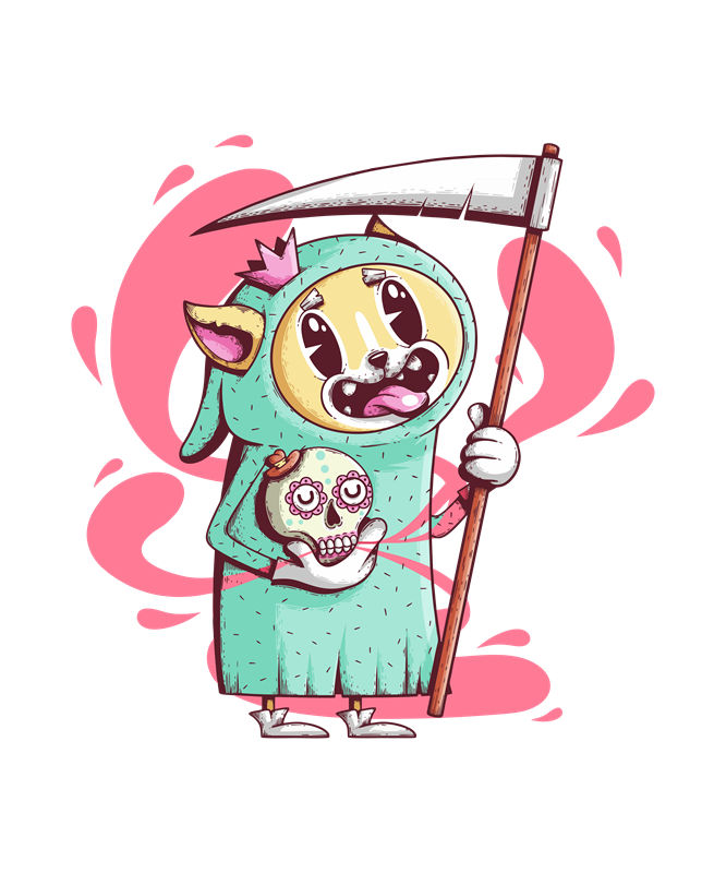 可爱骷髅头图案裁片印花，为你的服装增添趣味