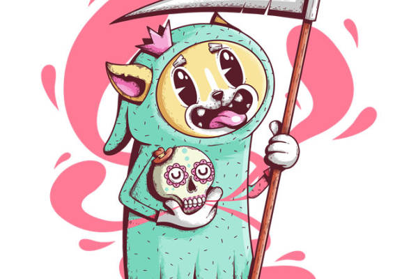 可爱骷髅头图案裁片印花，为你的服装增添趣味