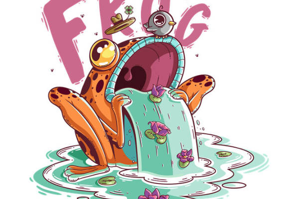 卡通青蛙图案服装印花素材