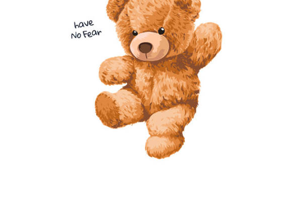 可爱小熊图案服装印花裁片设计