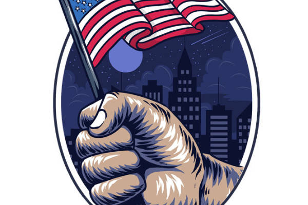 美国国旗图案裁片印花，彰显爱国精神的服装印花