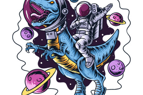 恐龙宇航员裁片印花：创意服装印花设计灵感
