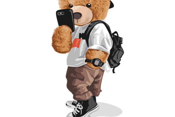 潮流熊自拍：可爱服装印花素材