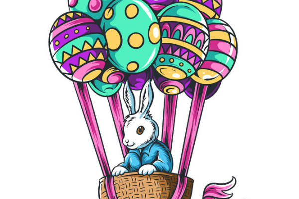复活节兔子热气球印花：服装印花裁片设计灵感