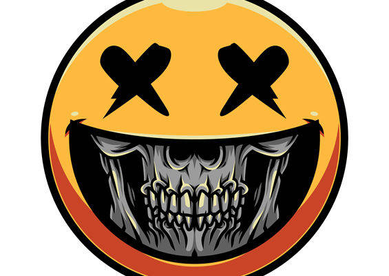 骷髅笑脸裁片印花:独特设计的服装印花素材