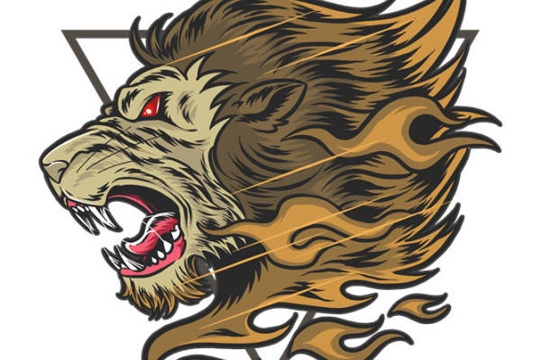 狂野火焰狼头印花：服装印花设计灵感