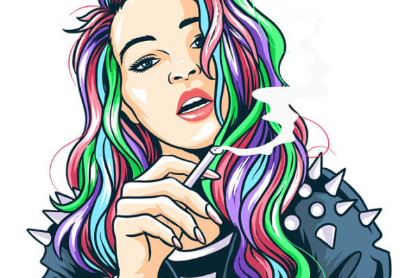 彩色扎染风服装印花图案裁片印花