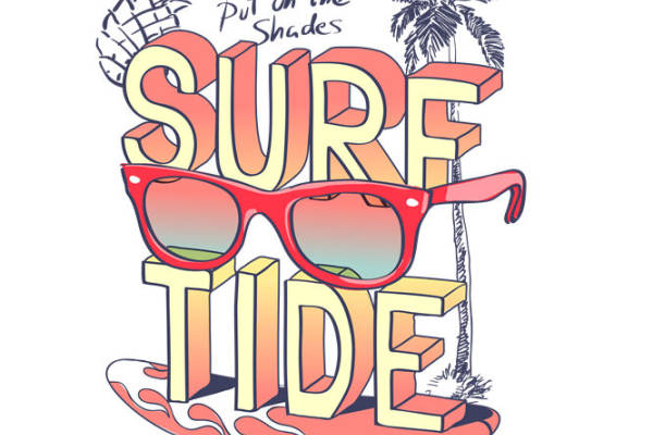 夏日海滩风情服装印花裁片设计