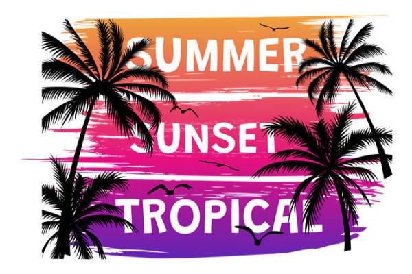 热带风情夏日印花素材：夏日海滩风情，打造个性服装