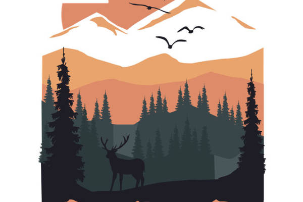 自然山林风情裁片印花,打造夏日森林主题服装