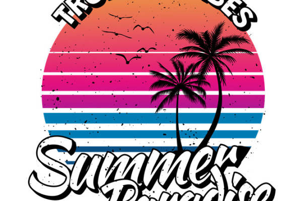 热带风情夏日海滩印花图案，打造个性服装