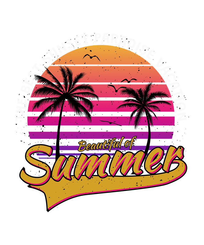 夏日海滩风情服装印花设计素材
