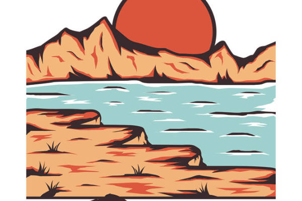 夏日山河美景印花素材，打造个性服装