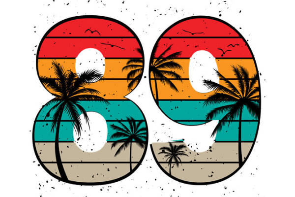 复古棕榈树89数字印花图案,打造个性服装