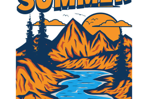 夏日山河风光印花设计，打造个性服装裁片