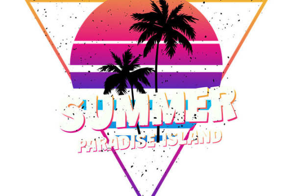 夏日海滩风情服装印花裁片设计