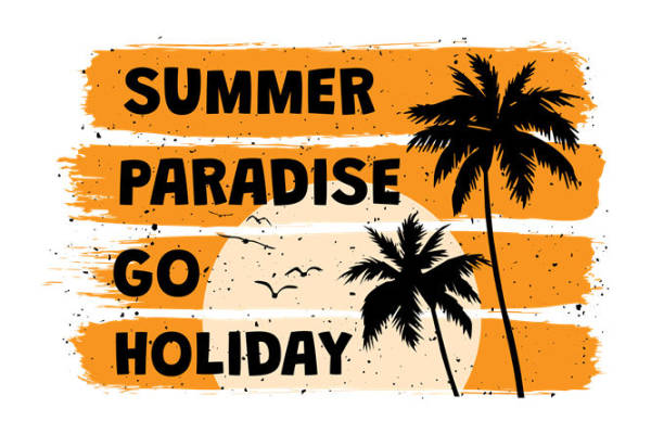 夏日海滩风情服装印花图案设计