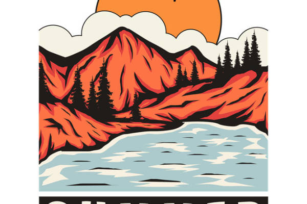 夏日山河风光裁片印花，打造独特户外服装