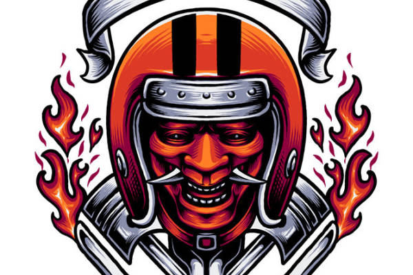 摇滚火焰头盔图案：服装印花裁片设计灵感