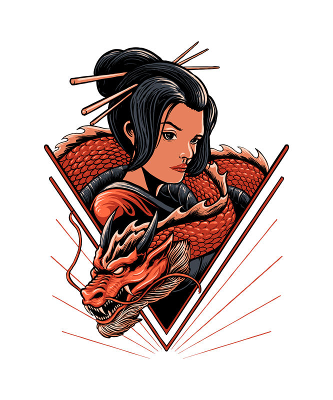 龙女战士：服装印花裁片设计灵感