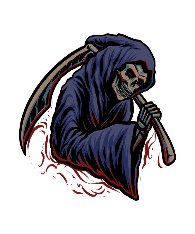 暗黑系死神裁片印花，打造独特服装风格