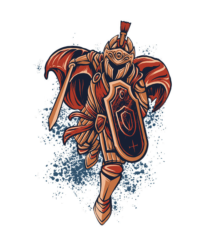 中世纪战士纹样裁片印花：服装印花设计灵感