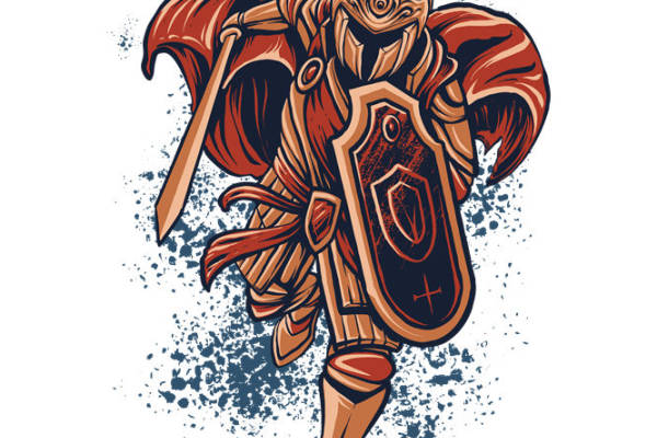 中世纪战士纹样裁片印花：服装印花设计灵感