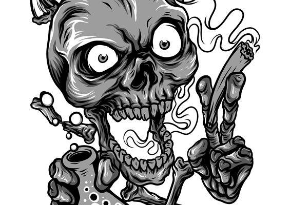 骷髅烟鬼：独特创意服装印花裁片