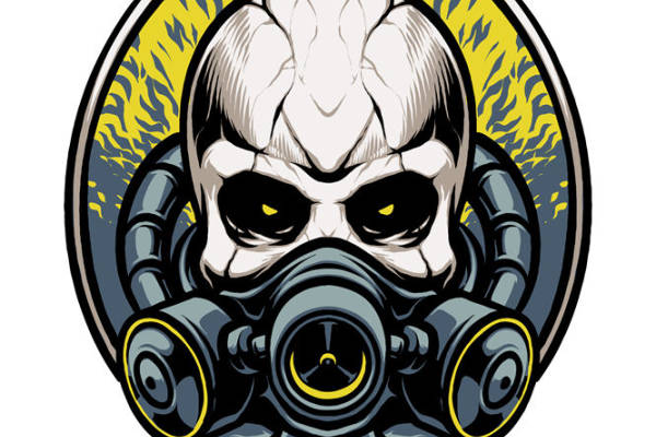 未来科技感头盔印花裁片，适合各类服装设计