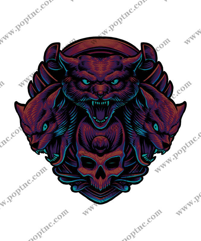 恶魔兽头骨纹样裁片印花,服装印花新选择