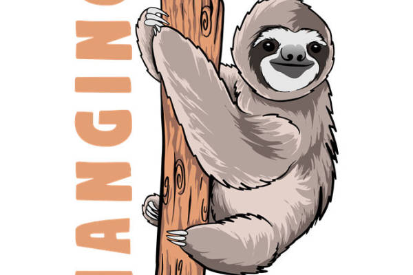 轻松自在的懒洋洋树懒服装印花裁片