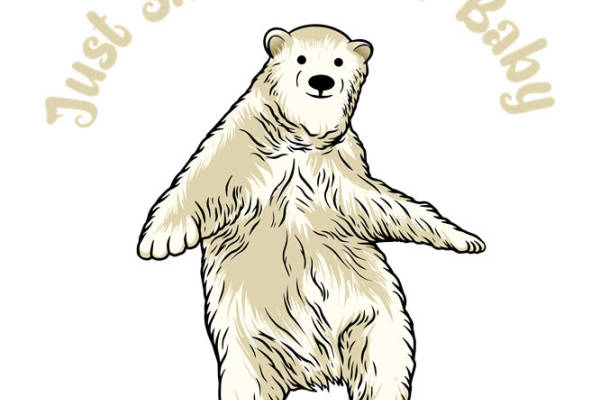 萌趣北极熊图案服装印花裁片