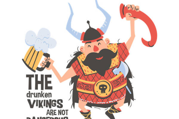 北欧风格维京人图案，服装印花裁片设计灵感