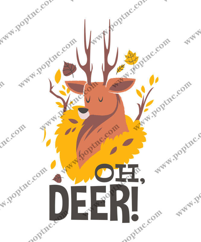 自然鹿头花型印花设计,打造秋冬服装印花新风尚