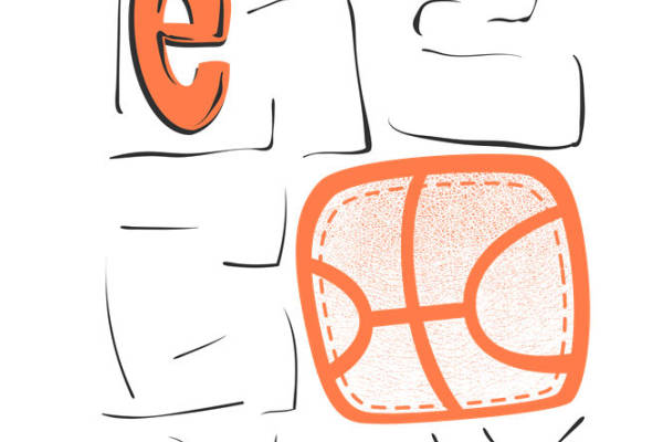 裁片印花：简约橙色篮球纹理，打造个性服装