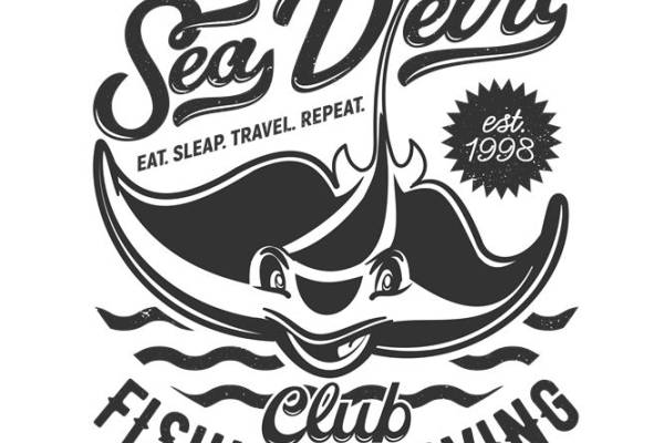 复古风海怪印花图案，打造个性服装