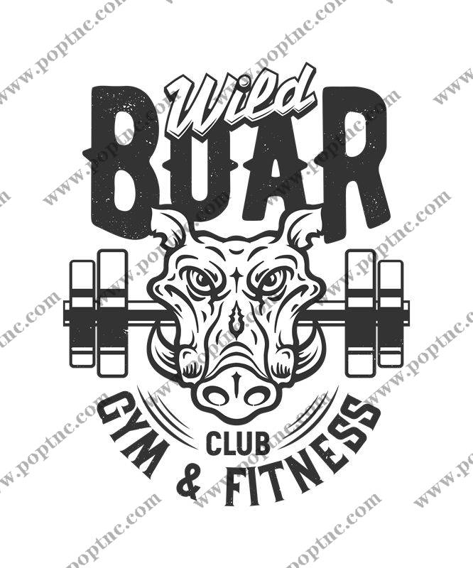 野猪健身俱乐部服装印花图案裁片