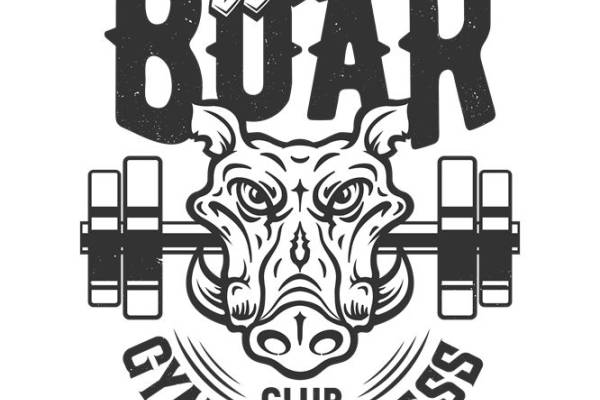 野猪健身俱乐部服装印花图案裁片