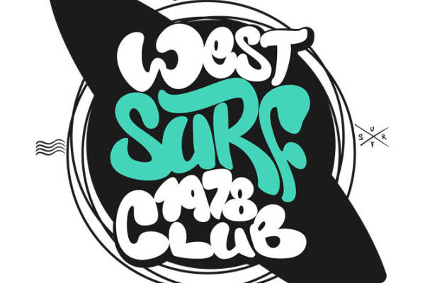 复古西海岸冲浪风服装印花设计